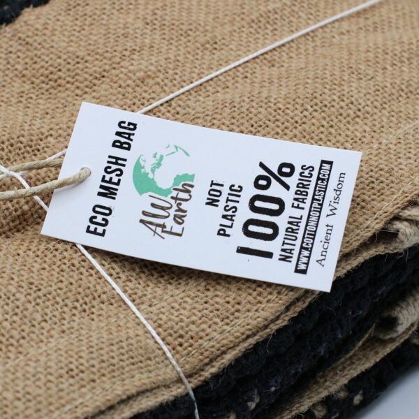 Pure Soft Jute and Cotton Mesh Bag - Natural - Image 3