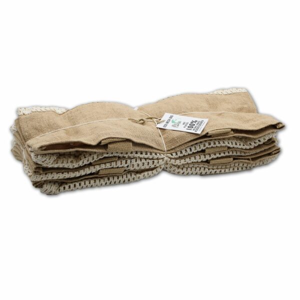 Pure Soft Jute and Cotton Mesh Bag - Natural - Image 5