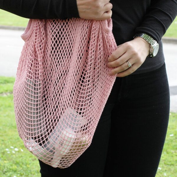 Pure Cotton Mesh Bag - Rose - Image 2