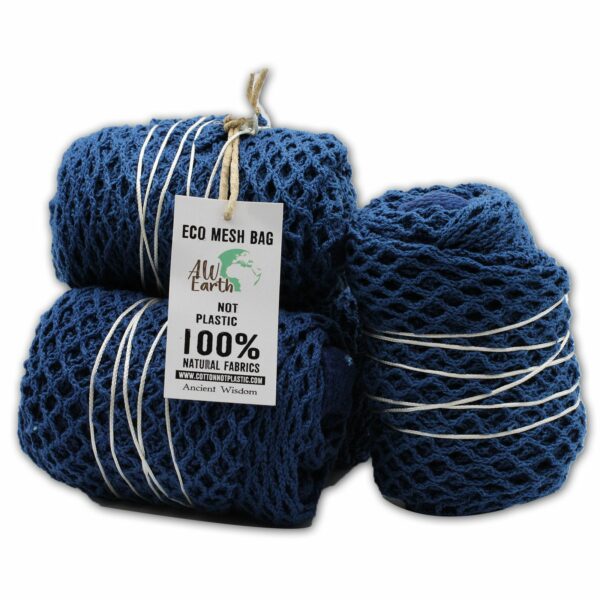 Pure Cotton Mesh Bag - Denim - Image 3