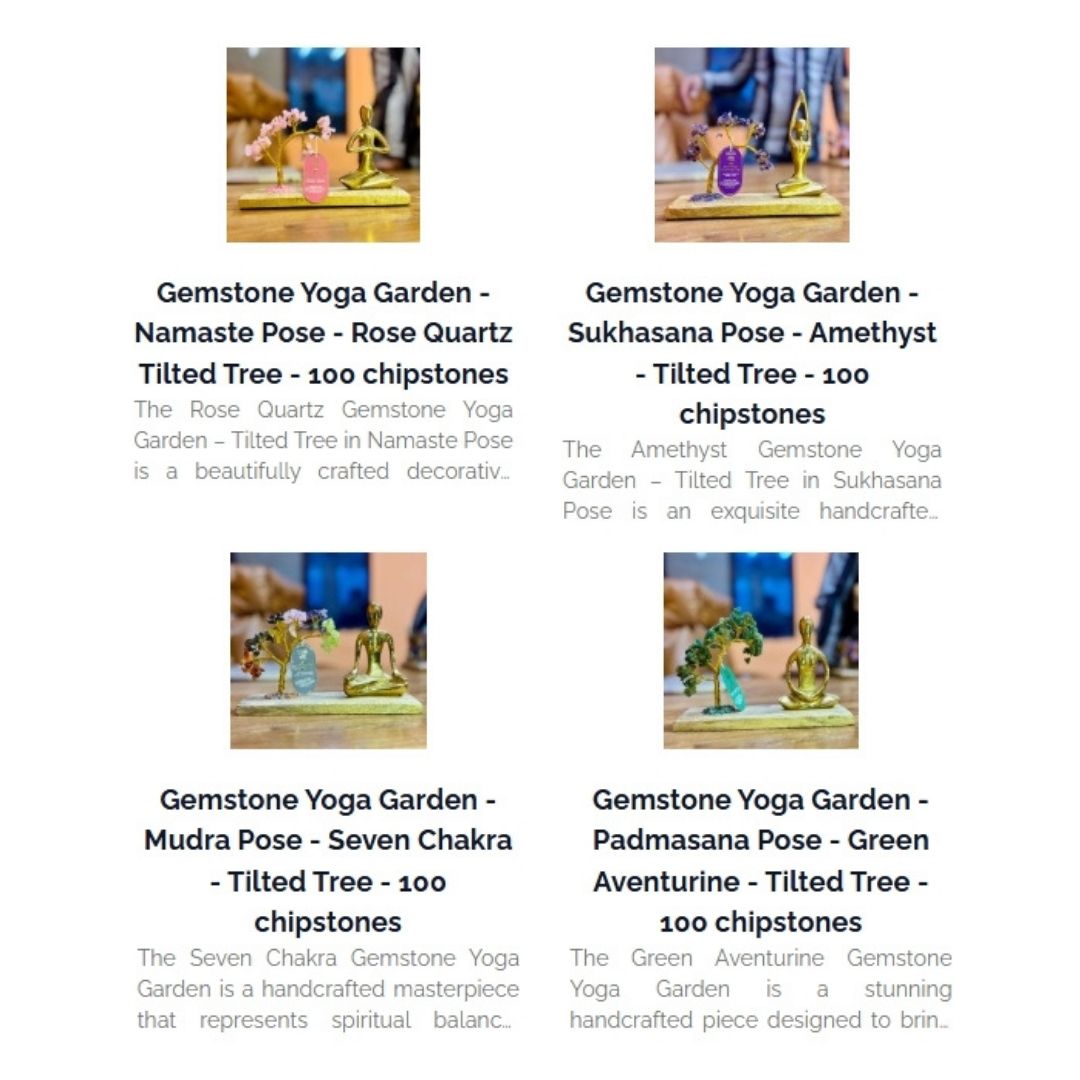 Gemstone Yoga Garden - Mudra Pose - Seven Chakra - Tilted Tree - 100 chipstones - Image 2