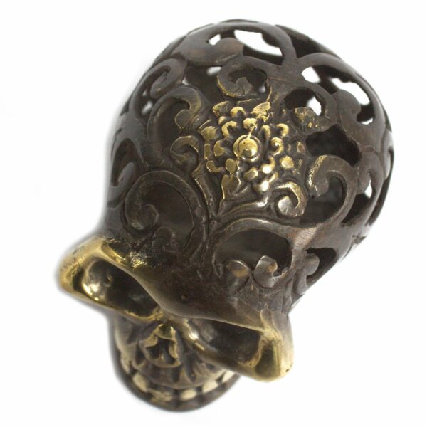 Vintage Brass Skull - Lrg - Image 4