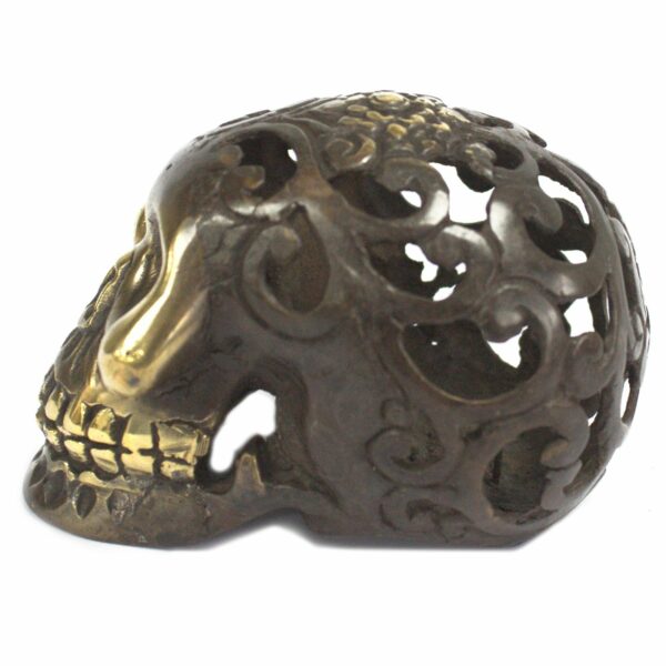 Vintage Brass Skull - Lrg - Image 5
