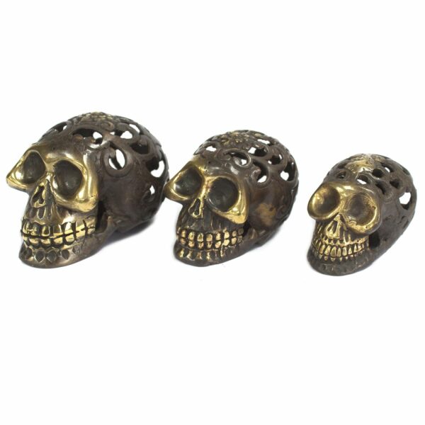 Vintage Brass Skull - Lrg - Image 6