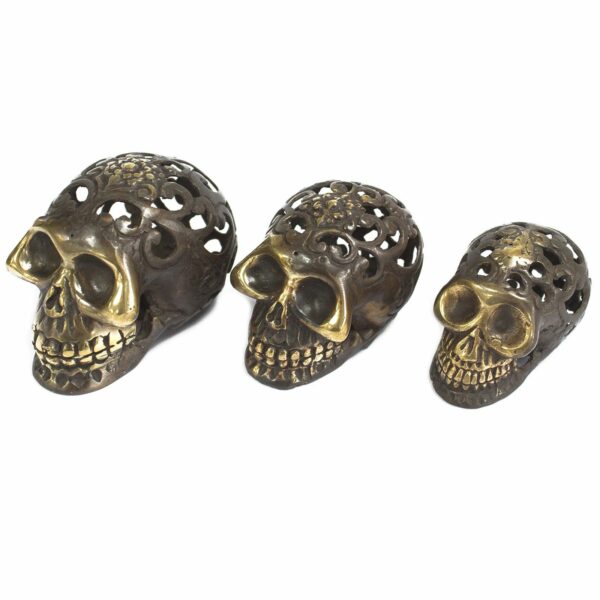 Vintage Brass Skull - Med - Image 2