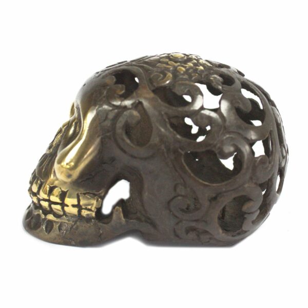 Vintage Brass Skull - Med - Image 4