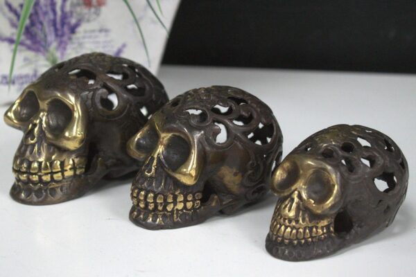 Vintage Brass Skull - Small - Image 4