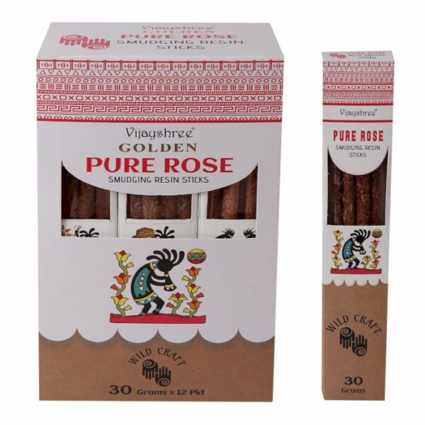 30g Golden Pure Rose Smudging Resin Sticks - Image 3