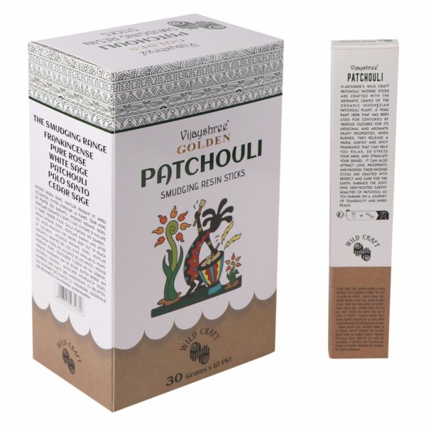 30g Golden Patchouli Smudging Resin Sticks - Image 2