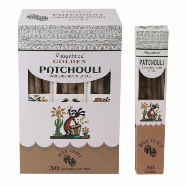 30g Golden Patchouli Smudging Resin Sticks - Image 4