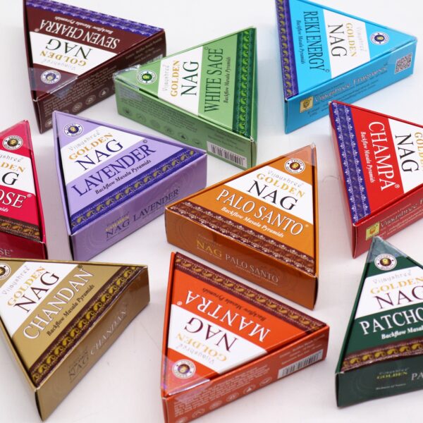 42g Jumbo Golden Nag - Reiki Energy Backflow Incense Cones - Image 2