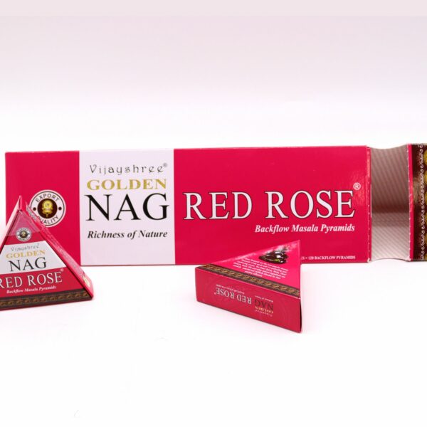 42g Jumbo Golden Nag - Red Rose Backflow Incense Cones - Image 4