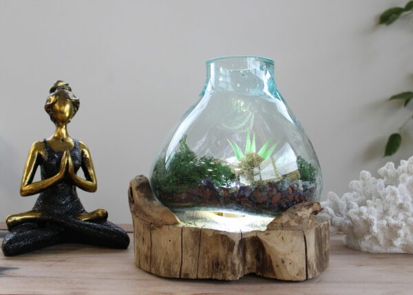 Molten Glass Large Fish Tank 3.7 litre (with light cavity)- 30cm - Image 10