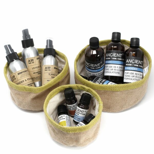 Set of 3 Natural Jute Baskets - Olive - Image 3