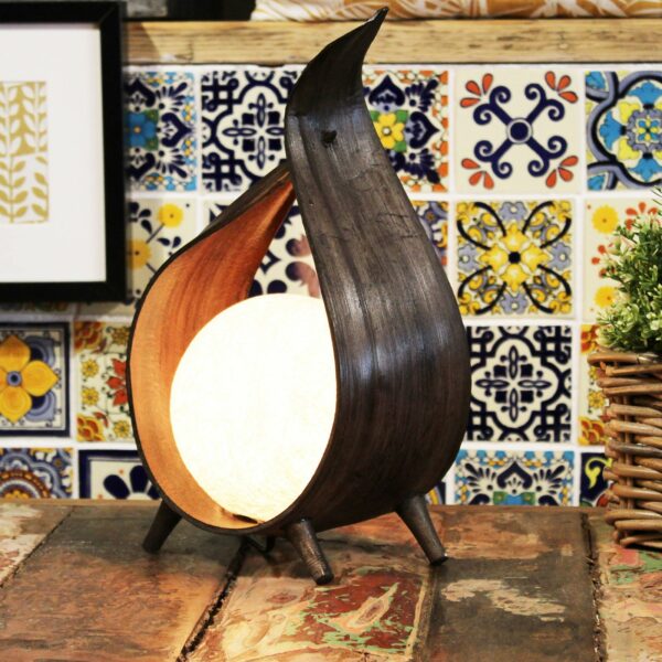 Natural Coconut Lamp - Chocolate Wrapover Twist - Image 2