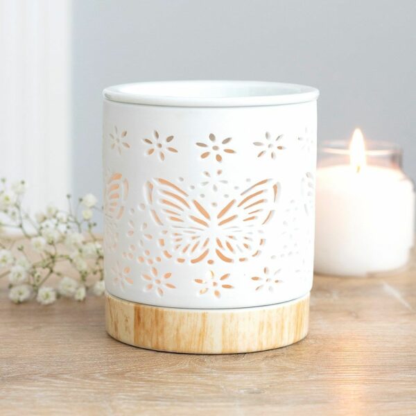 Matte Ceramic Butterfly Oil Burner - Image 3