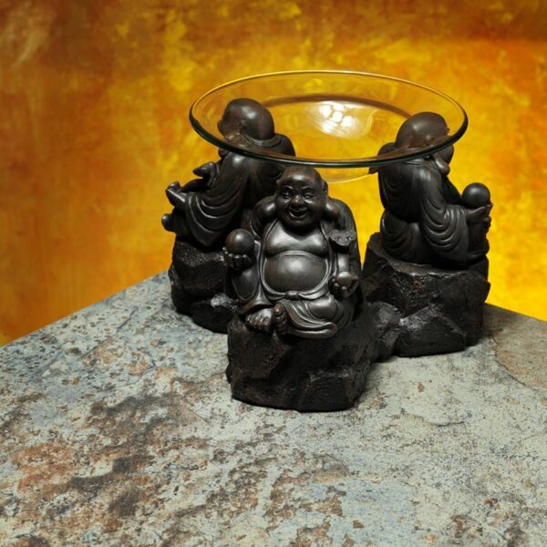 Peace of the East Wood Effect Chinese Buddha Oil & Wax Burner - Image 2