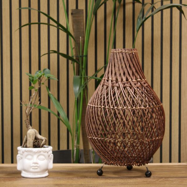 Rattan Table Lamps - Dark Brown - Image 6