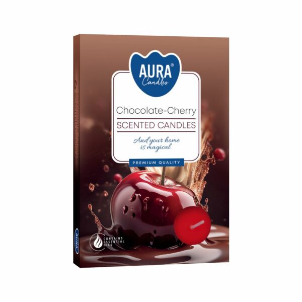 Set of 6 Scented Tealights - Chocolate & Sour Cherry - Image 2