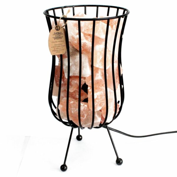Tall Salt Rock Brazier, Pink Salt Chunks, Cable & Bulb - Image 3