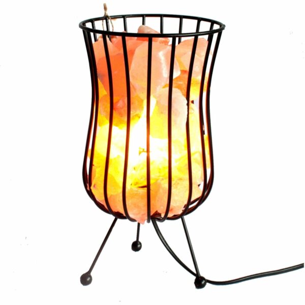 Tall Salt Rock Brazier, Pink Salt Chunks, Cable & Bulb - Image 4