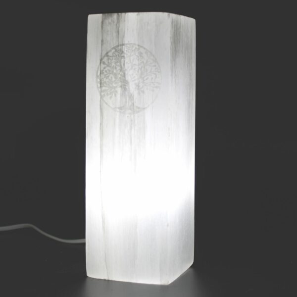 Selenite Block Lamp 25cm - Tree of Life - Image 3