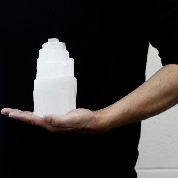 Natural Selenite Tower Lamp - 15 cm - Image 3