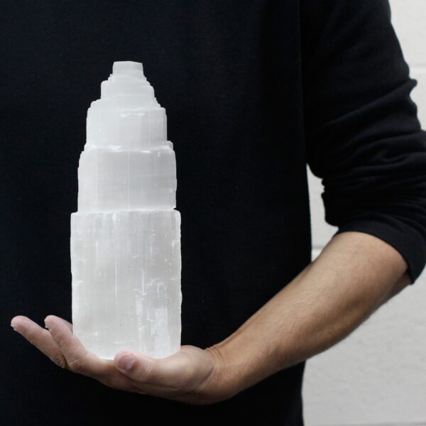 Natural Selenite Tower Lamp - 25 cm - Image 3
