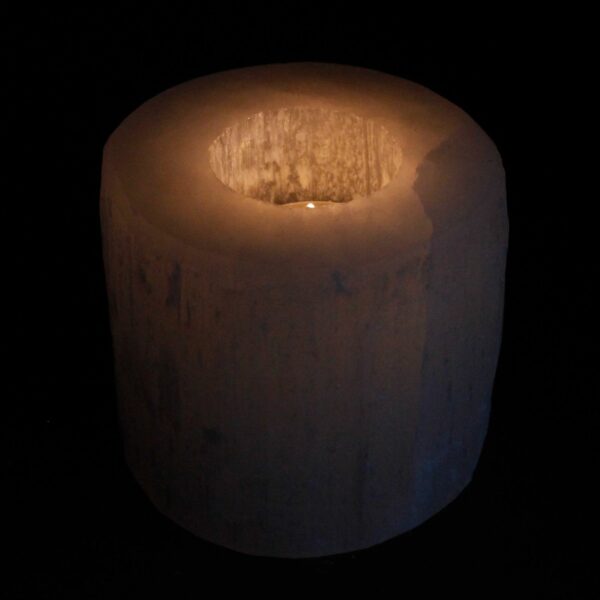 Selenite Cylinder Candle Holder - 8 cm - Image 3