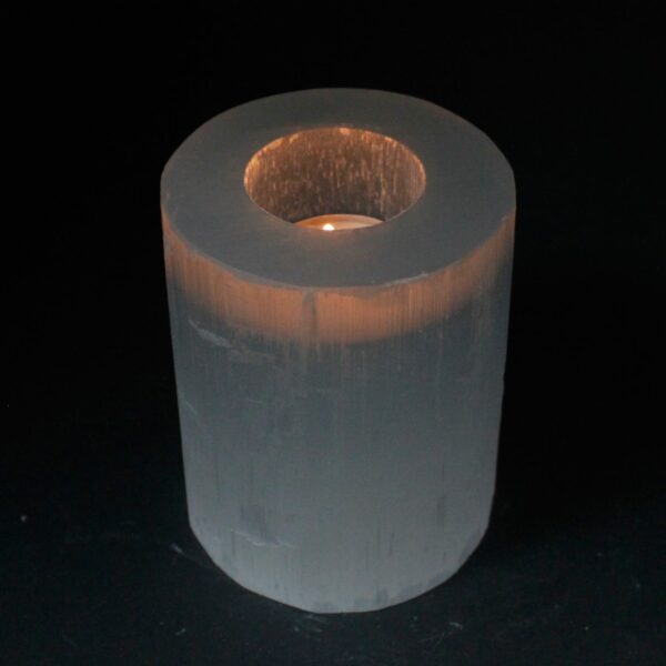 Selenite Cylinder Candle Holder - 10 cm - Image 2