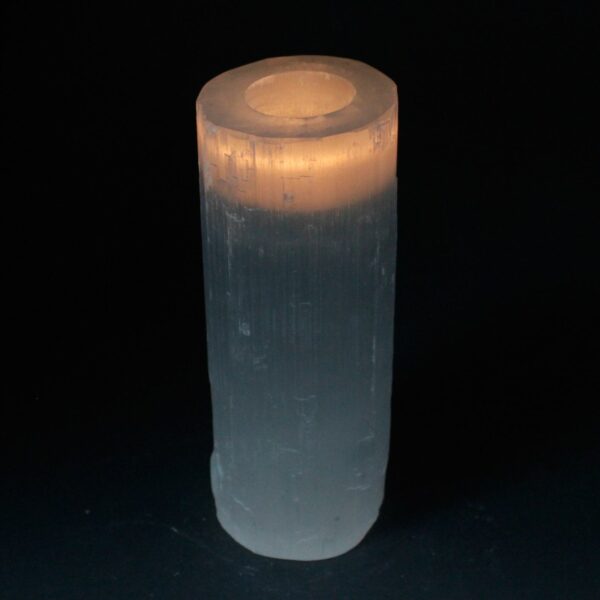 Selenite Cylinder Candle Holder - 20 cm - Image 2