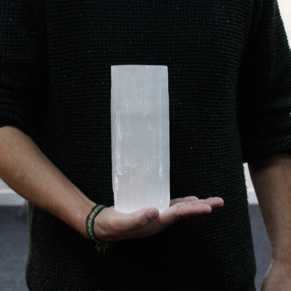 Selenite Cylinder Candle Holder - 20 cm - Image 4