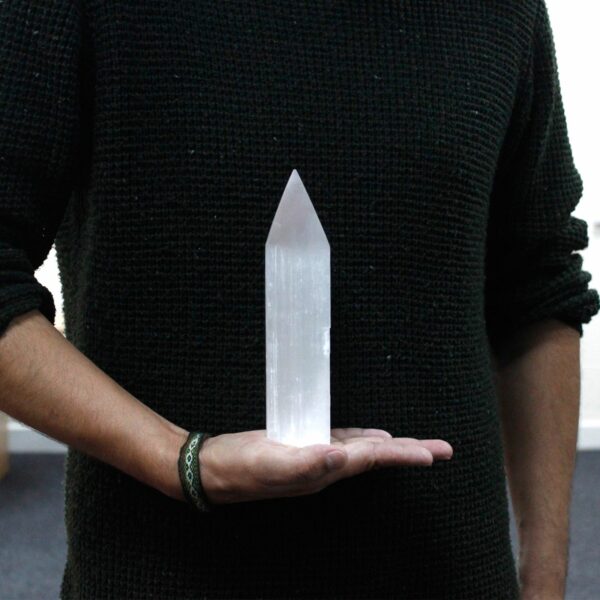 Selenite Pencil Point Tower - 20 cm - Image 5