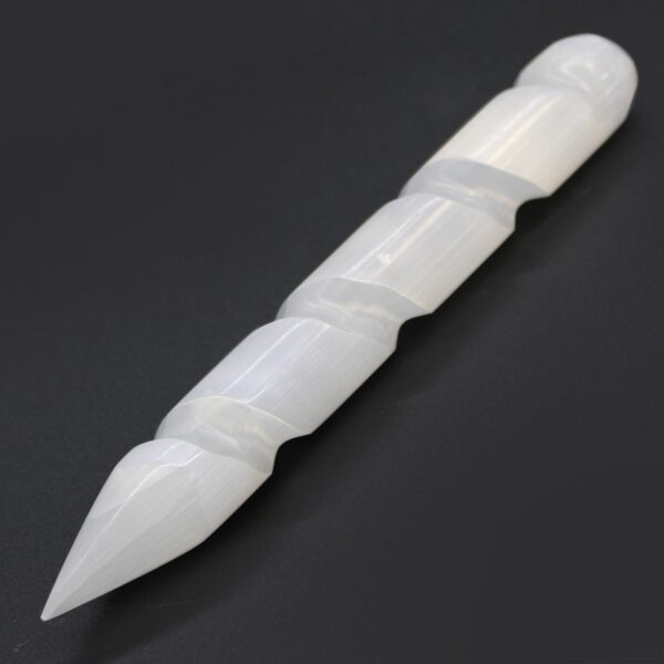Selenite Spiral Wands - 16 cm (Point One Ends) - Image 3