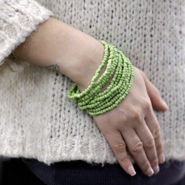 Multi-Bead Bangle Wooden Clasp - Assorted Colours - Image 4