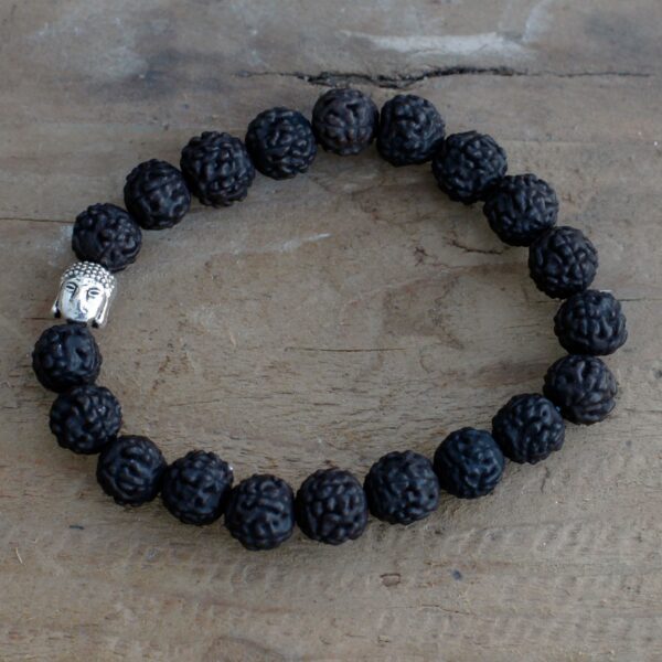 Rudraksha Buddah Bangle Mala - Dark - Image 3
