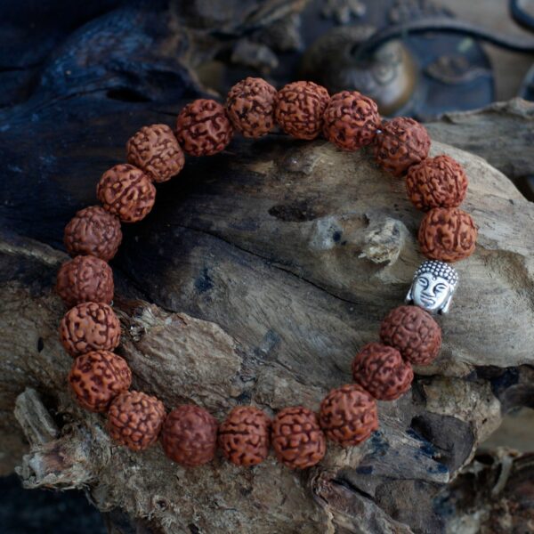 Rudraksha Buddah Bangle Mala - Brown - Image 2