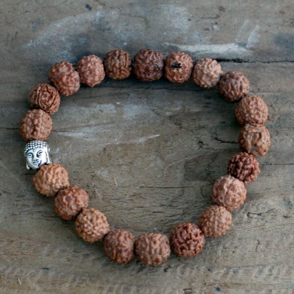 Rudraksha Buddah Bangle Mala - Brown - Image 3