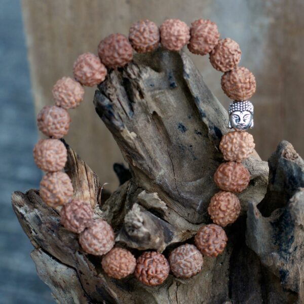 Rudraksha Buddah Bangle Mala - Brown - Image 4