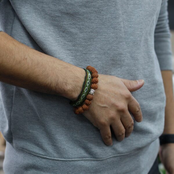 Rudraksha Buddah Bangle Mala - Brown - Image 5