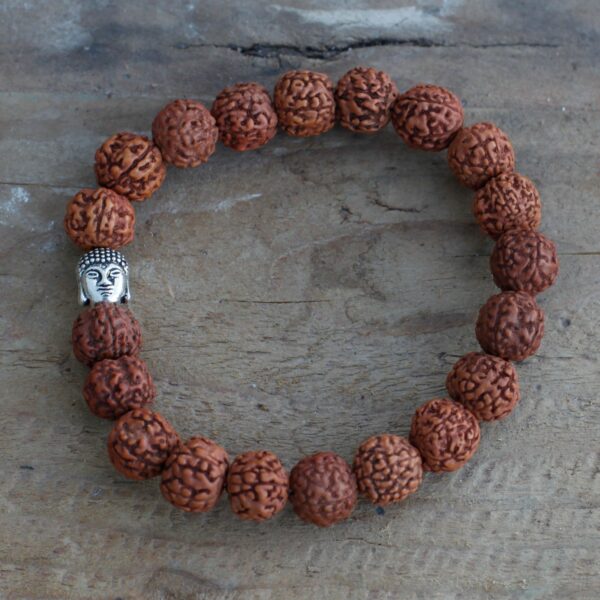 Rudraksha Buddah Bangle Mala - Natural - Image 3
