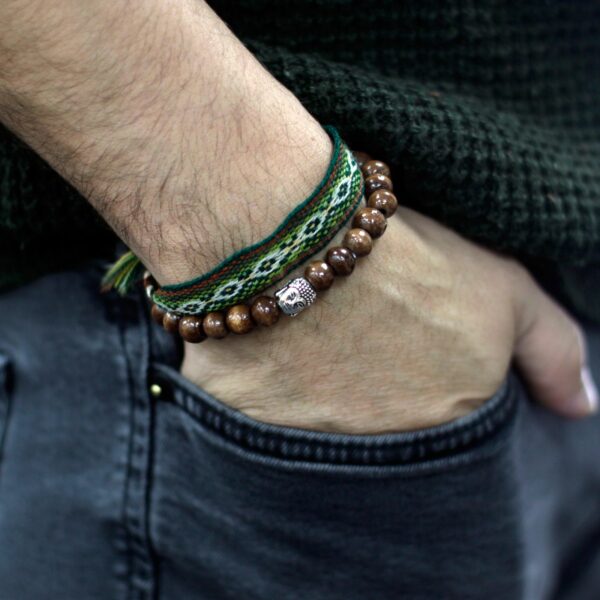 Brown Beads & Buddah Bangle - Image 4
