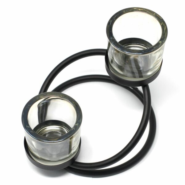 Centrepiece Iron Votive Candle Holder - 2 Cup Double Step - Image 2