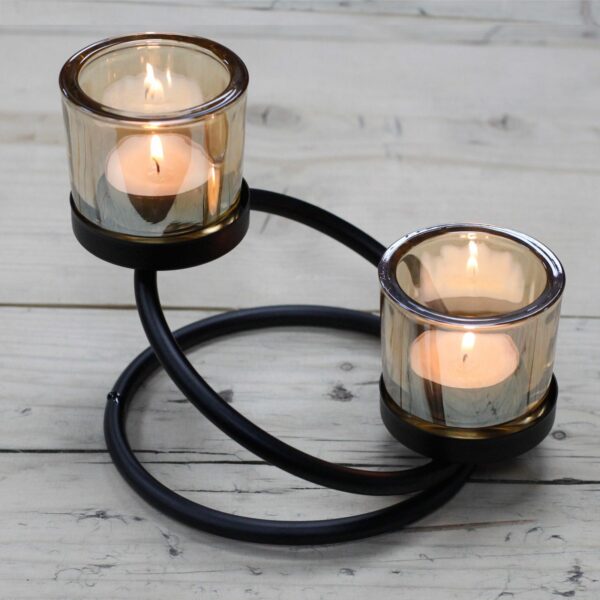Centrepiece Iron Votive Candle Holder - 2 Cup Double Step - Image 3