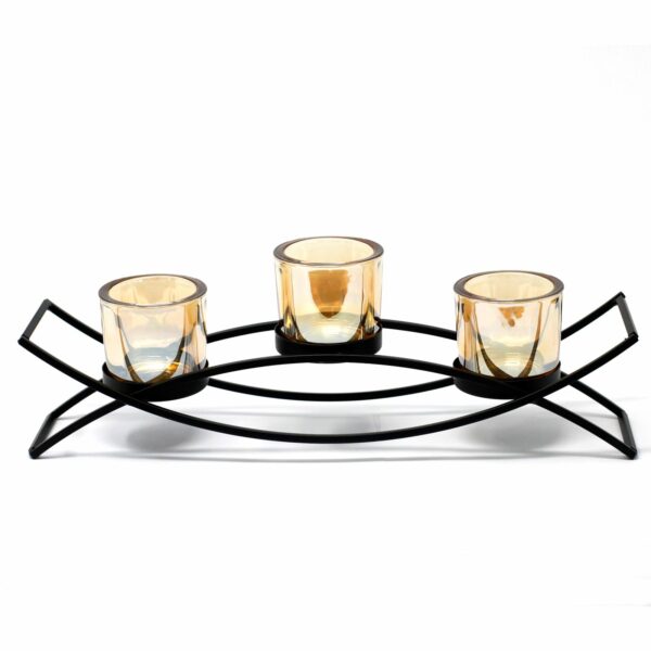 Centrepiece Iron Votive Candle Holder - 3 Cup Silhouette - Image 2