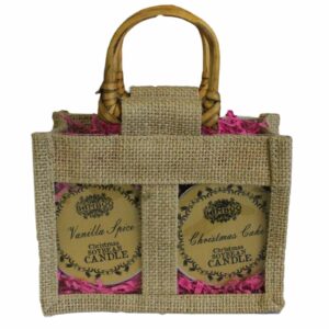 Two Jar Jute Gift Bag - Natural