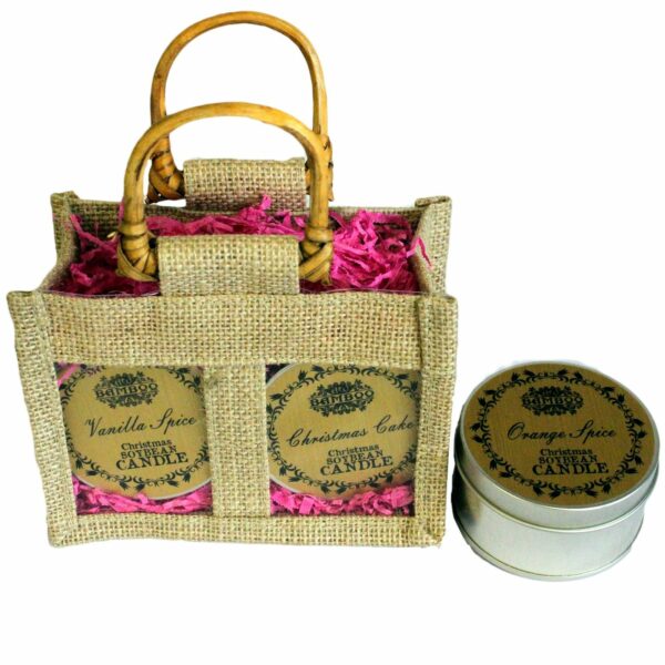 Two Jar Jute Gift Bag - Natural - Image 3