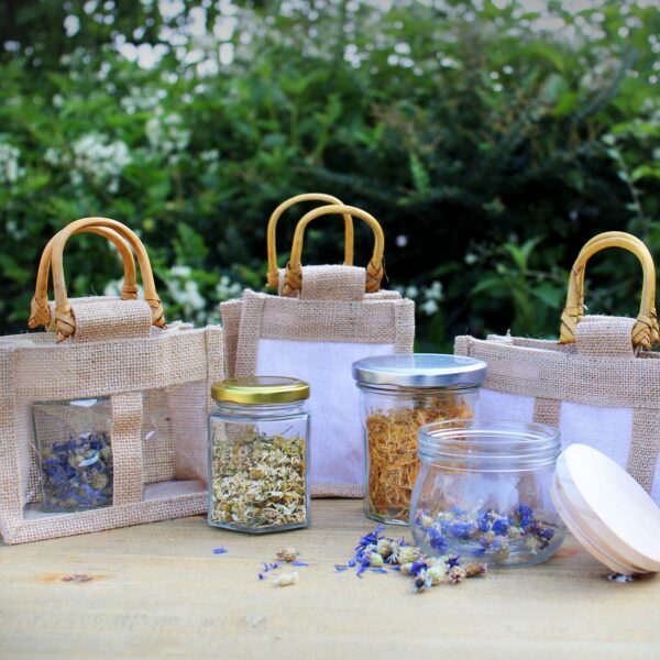 Two Jar Jute Gift Bag - Natural - Image 4
