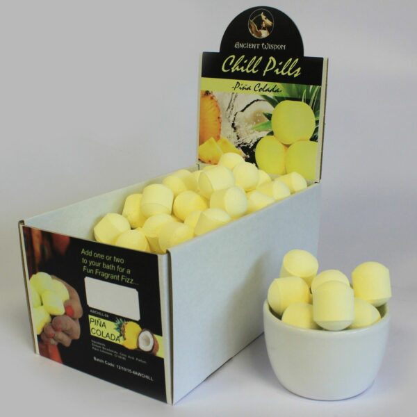 1.3Kg Box of  Chill Pills (Mini Bath Bombs) - Pinacolada - Image 2