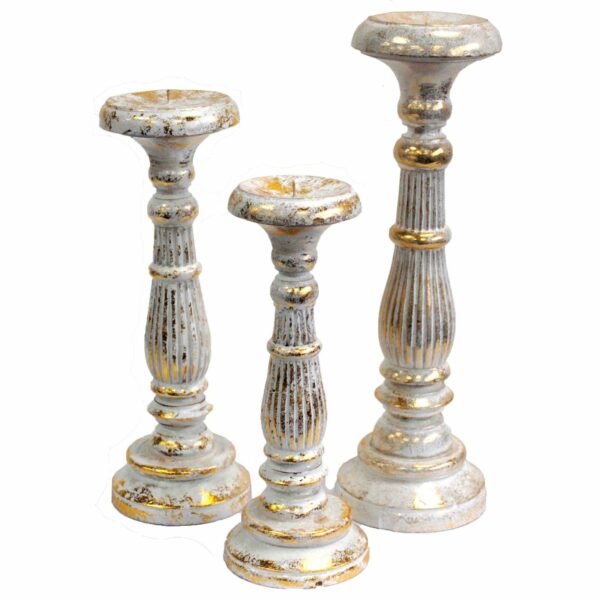 Medium Candle Stand - White Gold - Image 2
